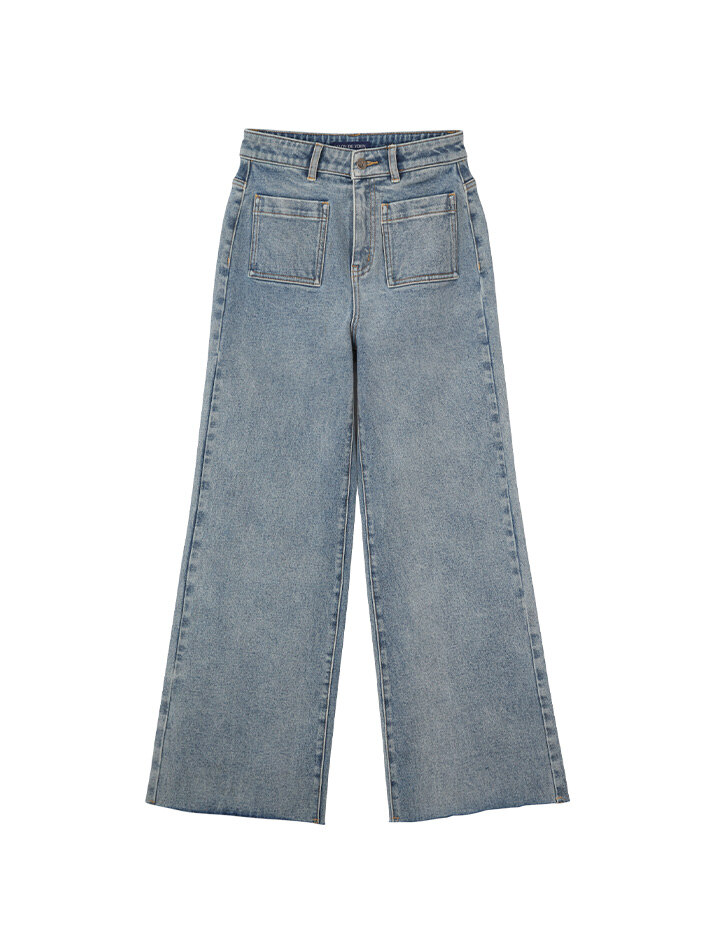 Wide Denim Pants_ Light Blue