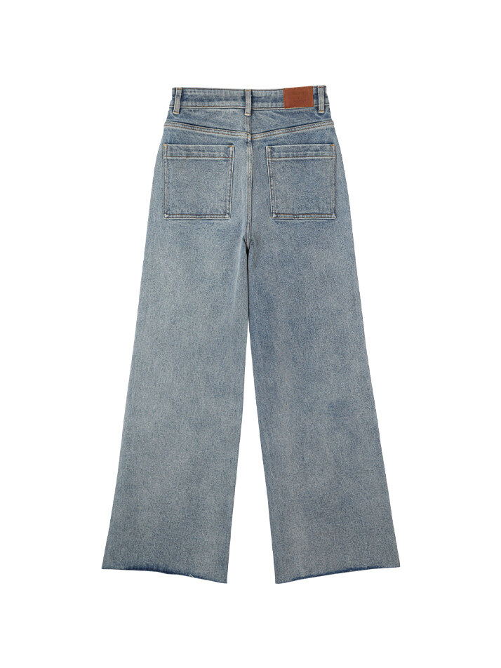 Wide Denim Pants_ Light Blue