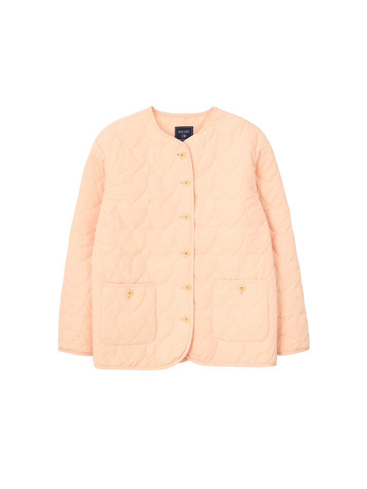 Heart Quilting Jacket_ Peach