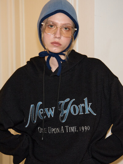 New York Hood Knit_ Black