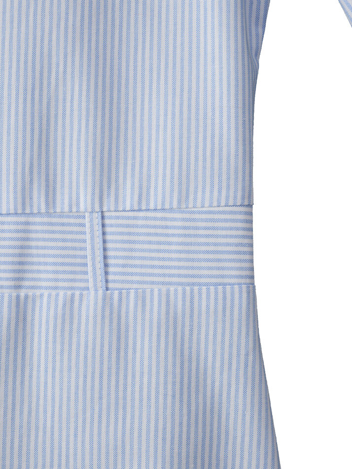 Flare Long Shirt  Dress_ Blue Stripe