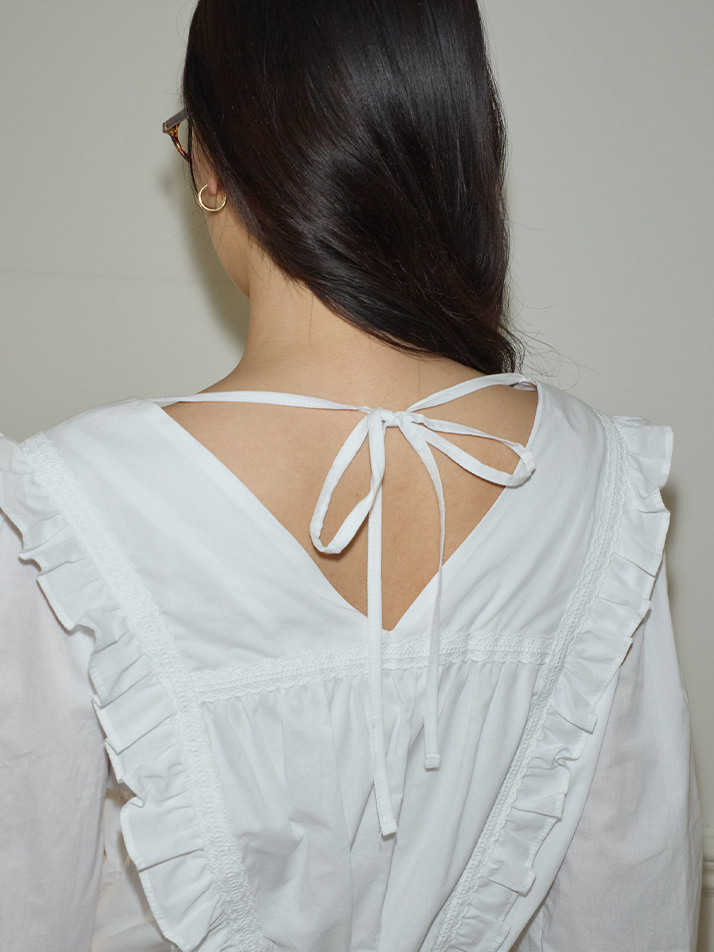 Ruffle Point Jumpsuit_ White