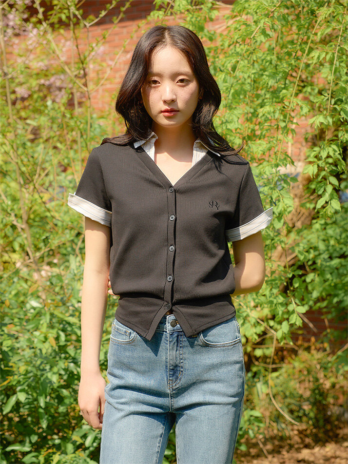 Timeless Short Sleeve Cardigan_ Black