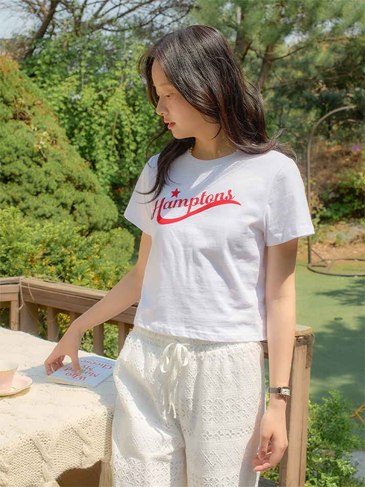 Hampton Crop T_ White+Red