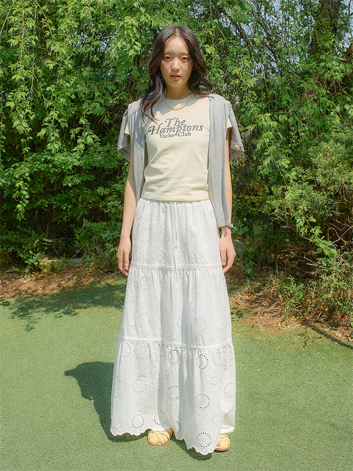Hampton Yacht Club Crop T_ Lemon
