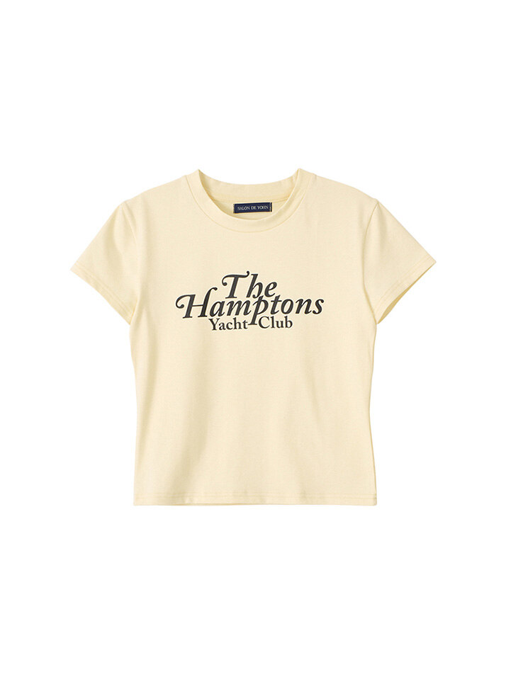 Hampton Yacht Club Crop T_ Lemon