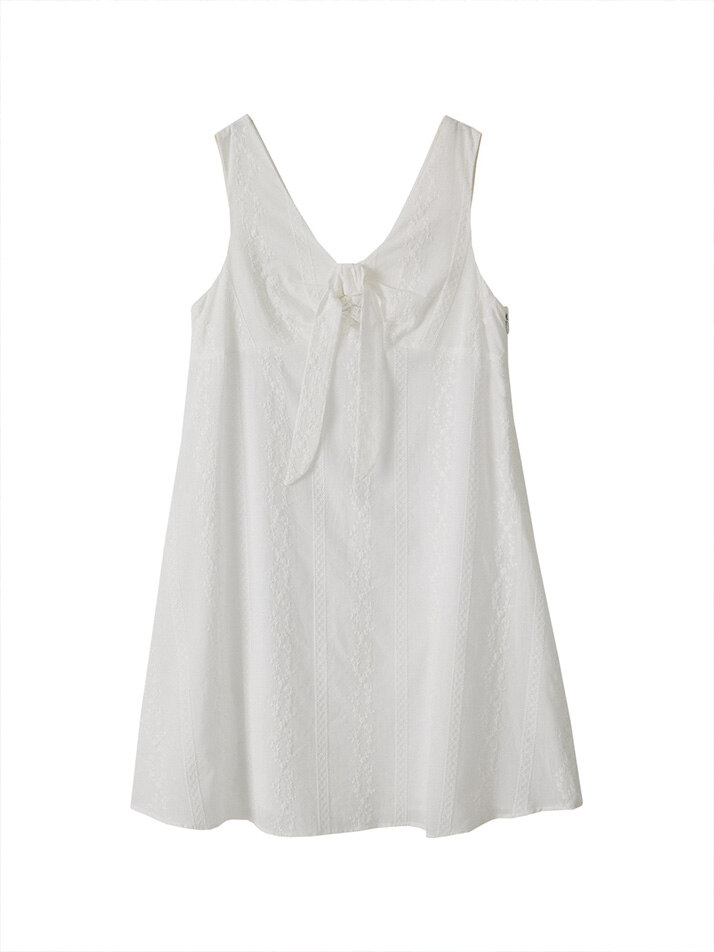 Hampton Ribbon Mini Dress_ White