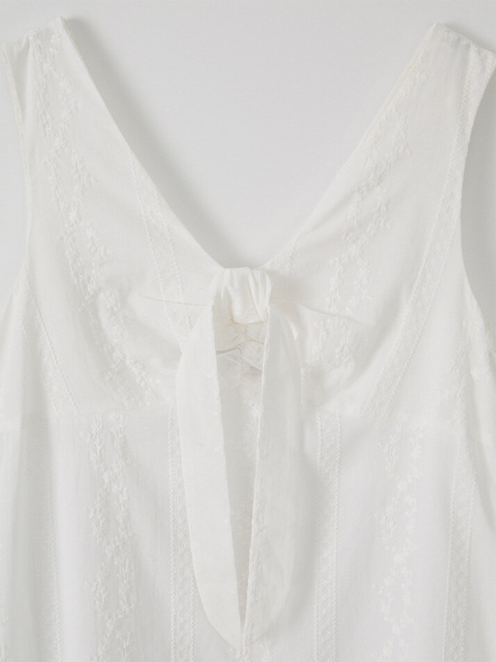 Hampton Ribbon Mini Dress_ White