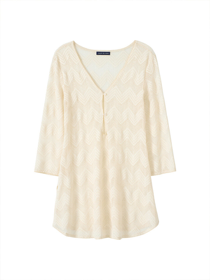 Vintage Lace Cover Up Dress_ Ivory