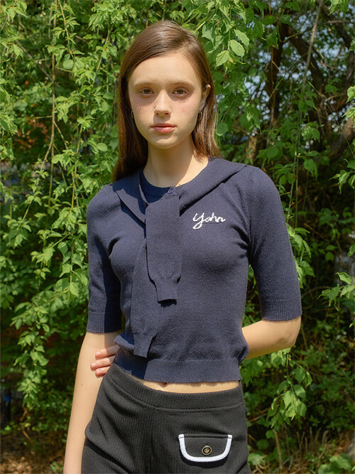 Harbor Shawl Knit_ Navy