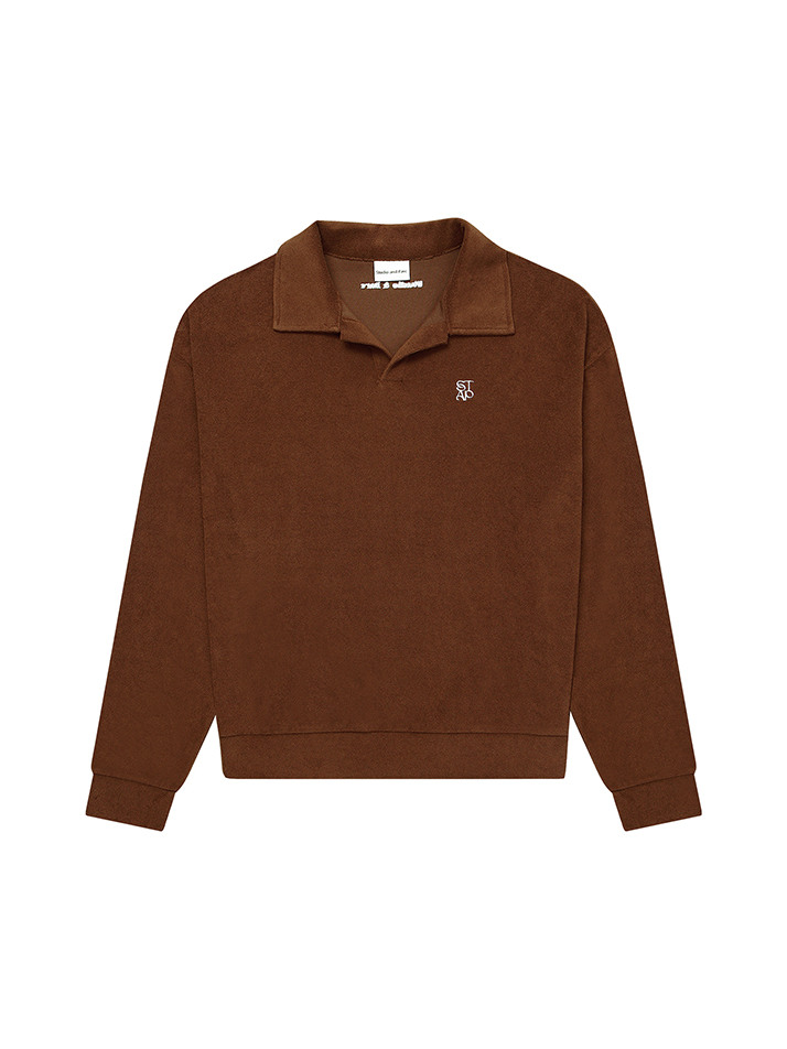 (UNI) Porquerolles Terry Longsleeve T-Shirt_Brown