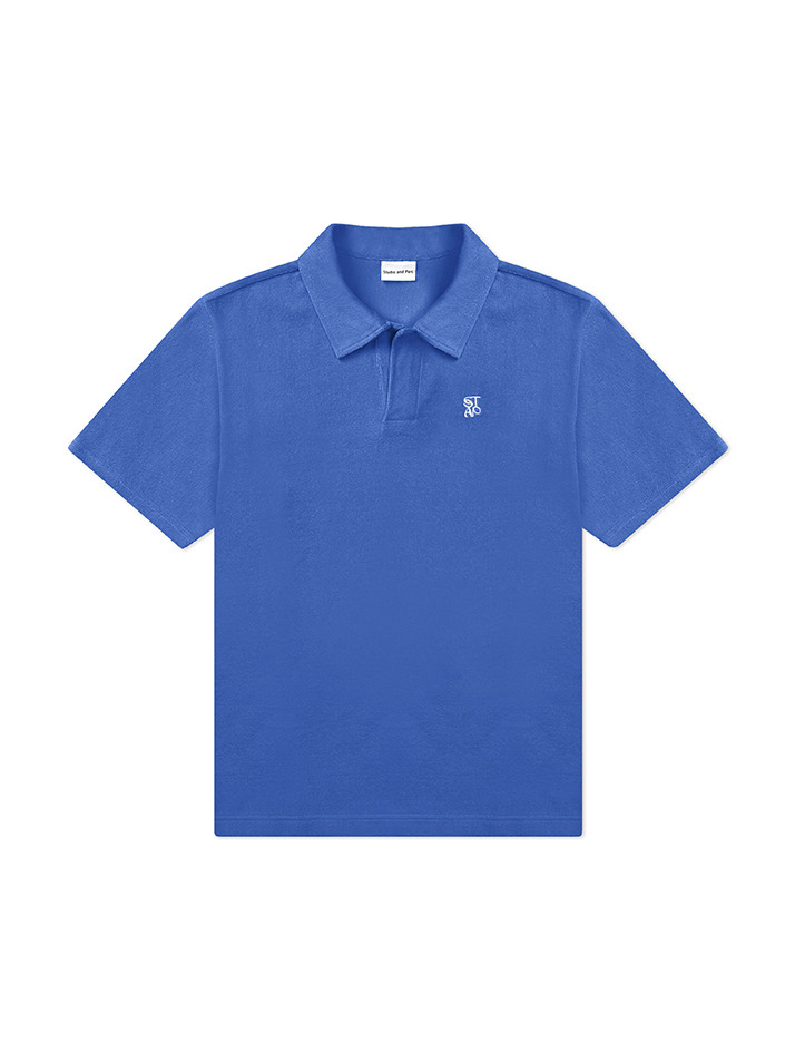 (UNI) Logo Terry Collar T-Shirt_Blue