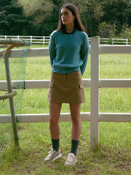 (WOMEN) Cargo Mini Skirt_Beige