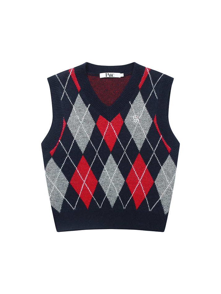 (UNI) Argyle Wool Knit Vest_Mix