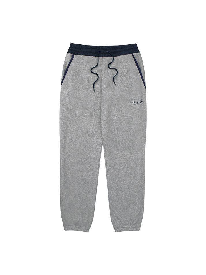 (UNI) Fleece Colored Pants_Melange Grey