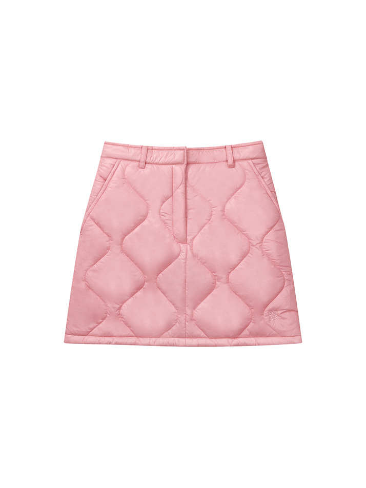 (WOMEN) Onion Quilting Padding Skirt_Pink