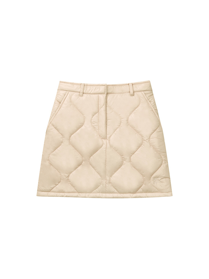 (WOMEN) Onion Quilting Padding Skirt_Ivory