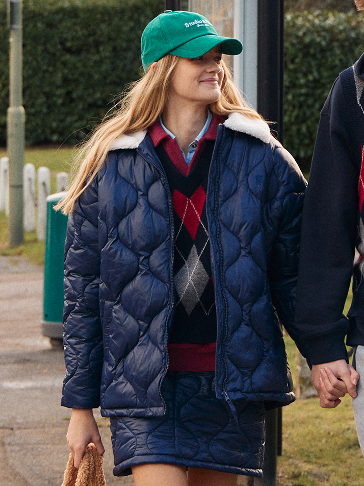 (WOMEN) Onion Quilting Wellon Jacket_Navy