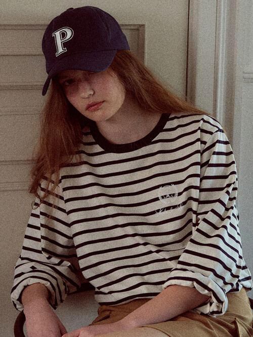 (WOMEN) Stripe T-Shirt_Navy