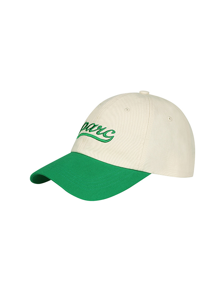 (UNI) Parc Color block Ball Cap_Green