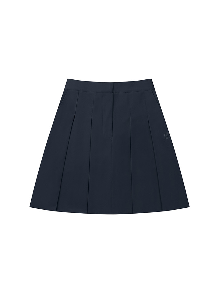(WOMEN) Pleated Skirt_Navy