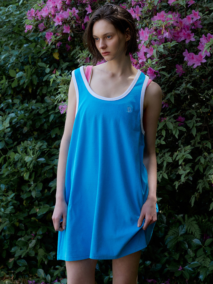 (WOMEN) Terry Sleeveless One Piece_Turkish Blue