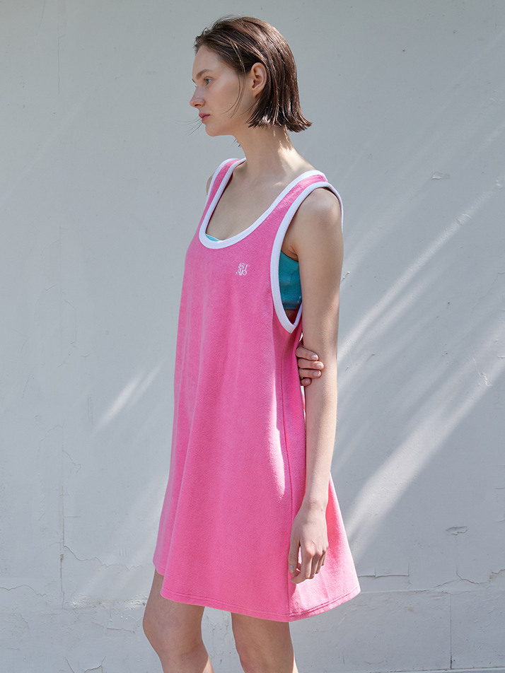 (WOMEN) Terry Sleeveless One Piece_Pink