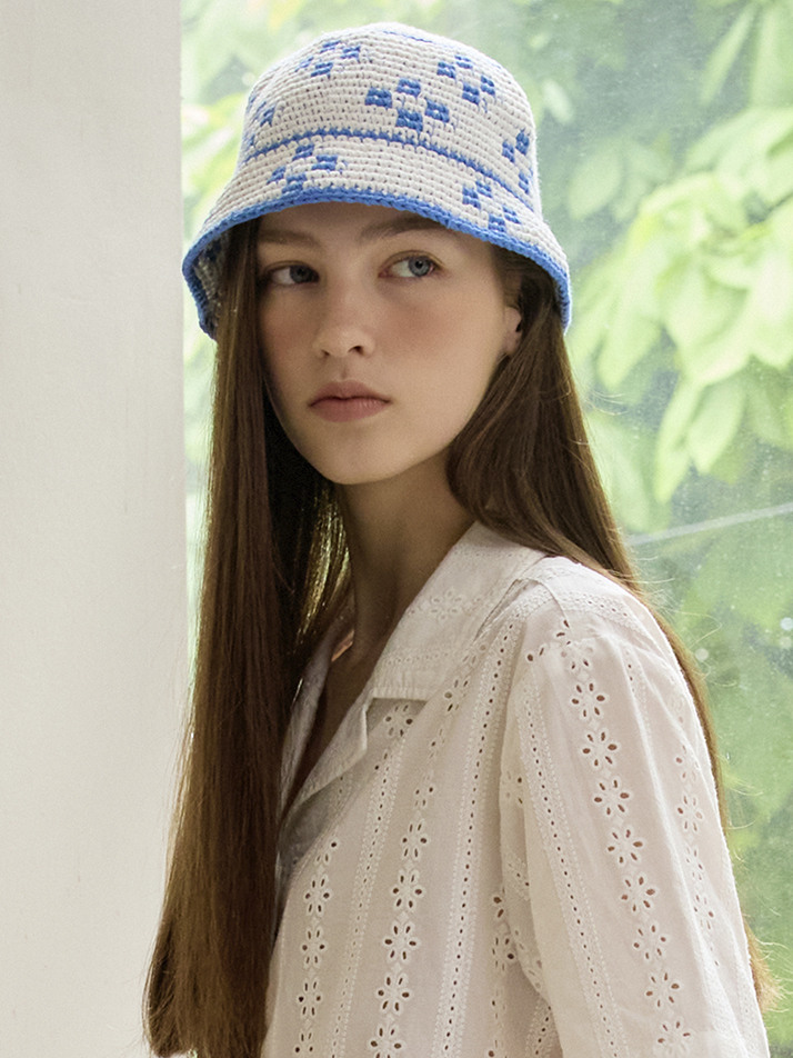 (UNI) Knit Bucket Hat_White