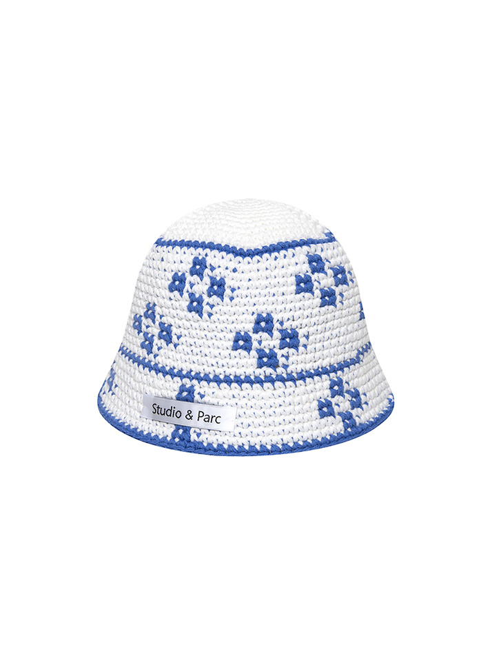 (UNI) Knit Bucket Hat_White