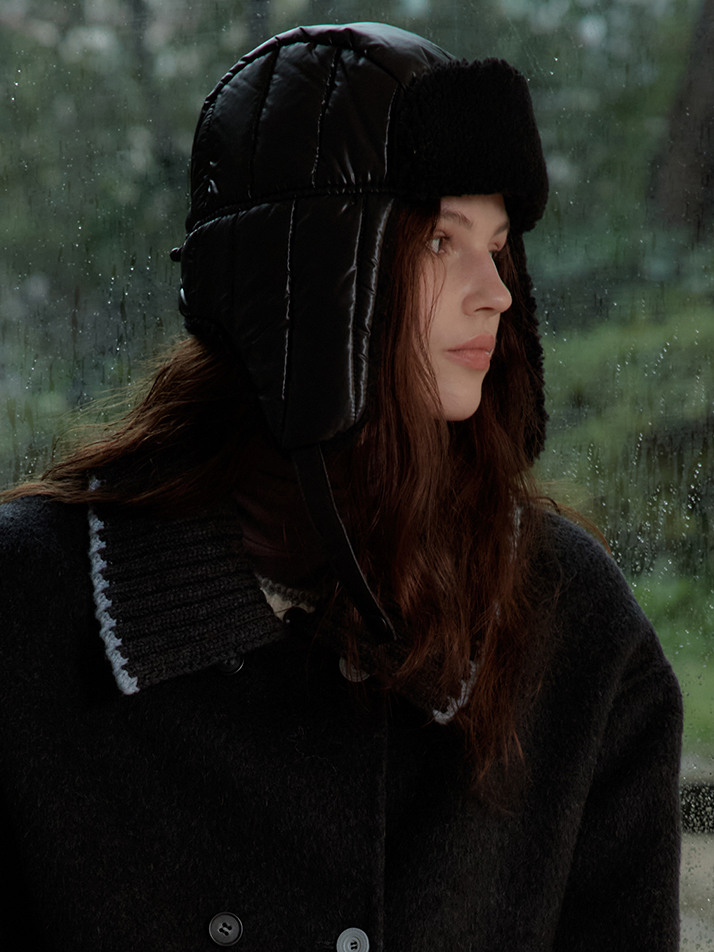 Quilting Padding Trooper Hat_Black