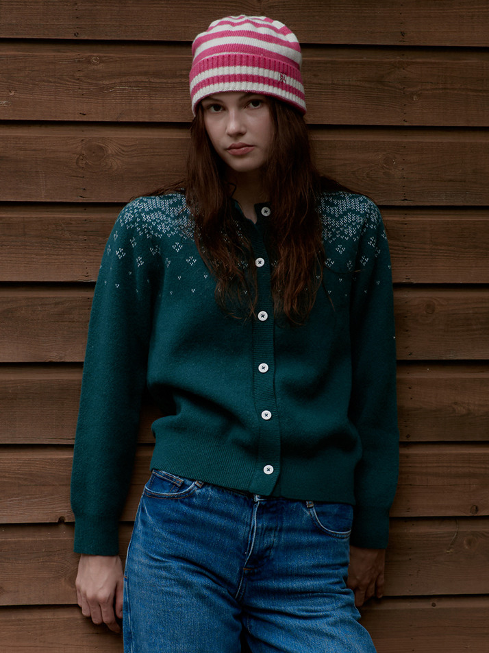 Nordic knit Cardigan_Green