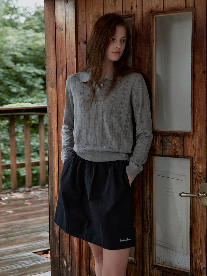 Contrast Waist Skirt with Inner Shorts_Navy