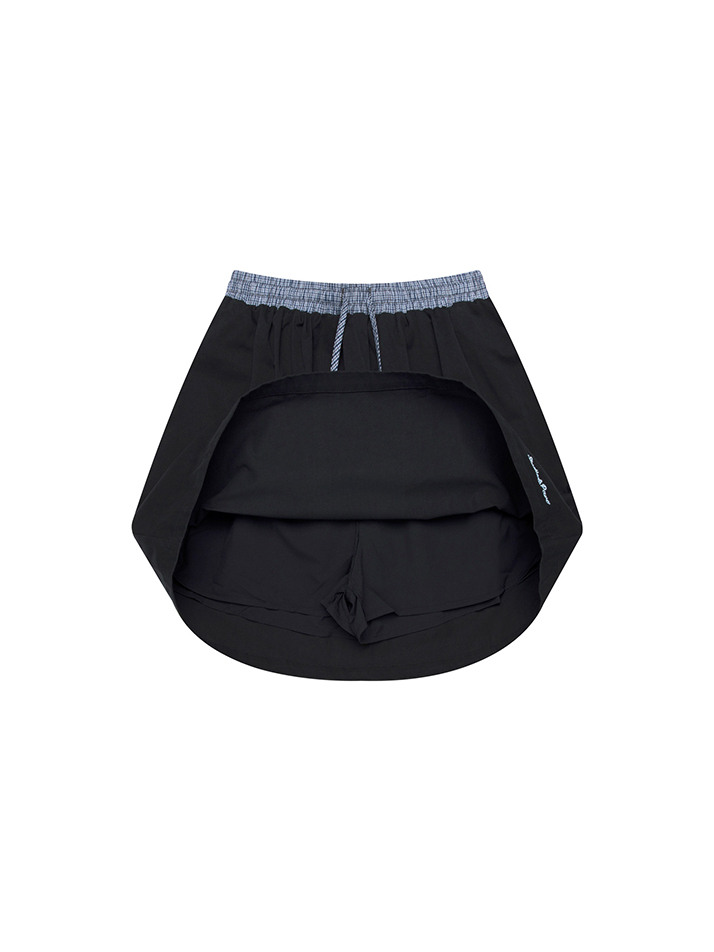 Contrast Waist Skirt with Inner Shorts_Navy