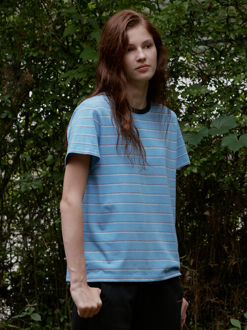 Multi Stripe Half Sleeve T-Shirt_Blue