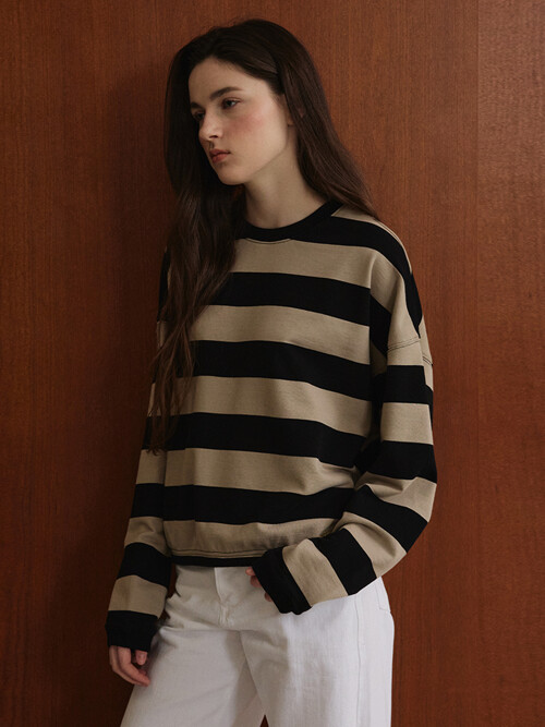 Big Striped T-Shirt_Beige