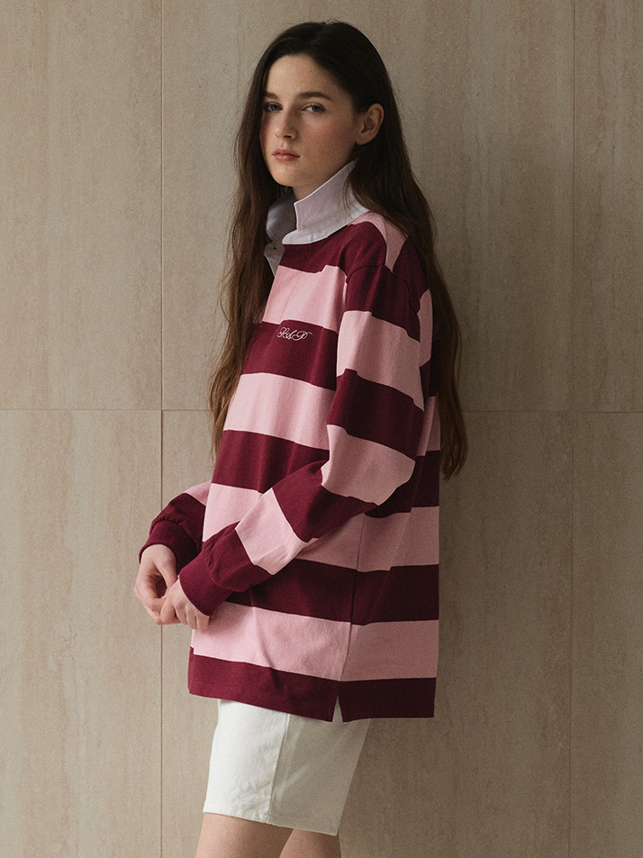 Striped Rugby Shirt_Pink