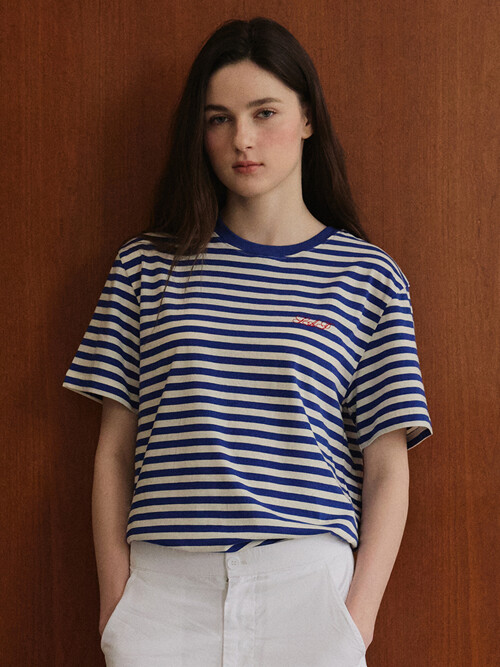 Striped Short Sleeve T-Shirt_Royal Blue