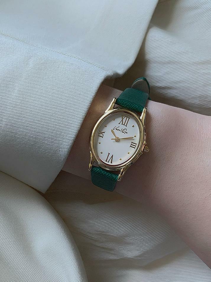 Gem-Gold/Pearl (Green Saffiano leather)
