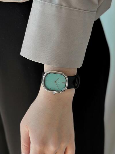 Louise-Silver/Mint (unisex) (Black leather)