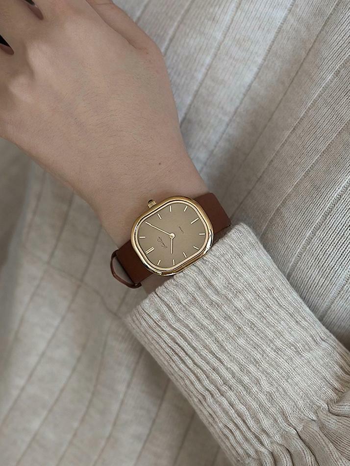 Louise-Gold/Vintage Gold (unisex) (Brown leather)