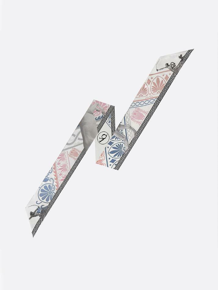 Centaur-Ivory Long Twilly Silk Scarf