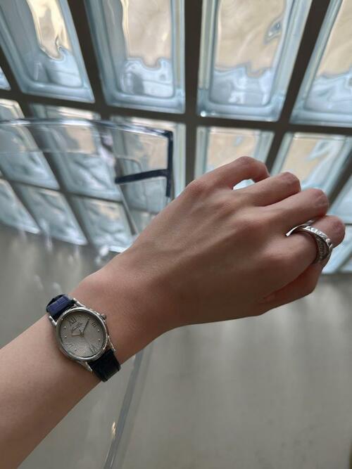 Gem-Silver/Taupe (Navy leather)
