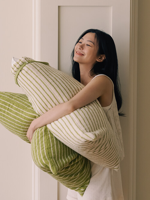디어리얼 포근 모달 베개커버_올리브