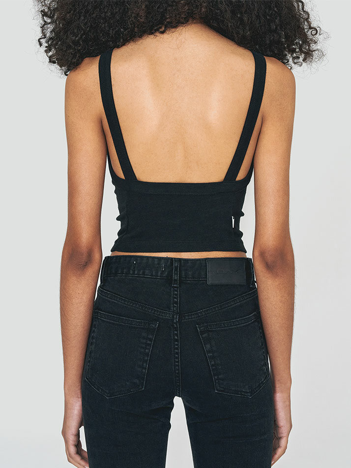 PAD BACKLESS TOP BLACK