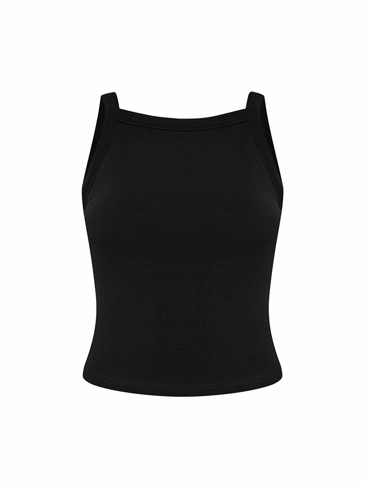 PAD BACKLESS TOP BLACK