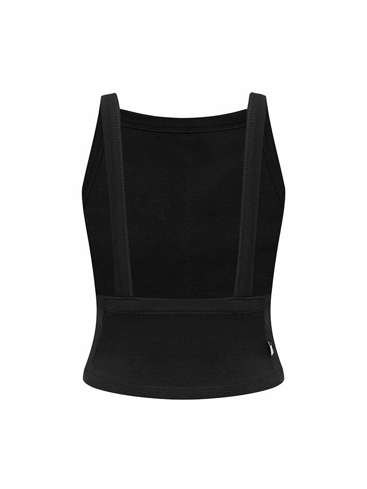 PAD BACKLESS TOP BLACK