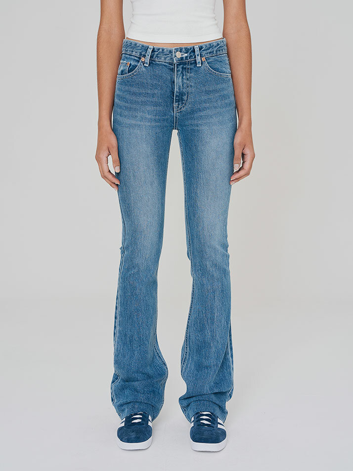 USA HIGH RISE BOOTS CUT JEANS BLUE
