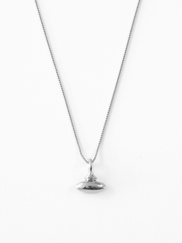 ROUNDED CAP NECKLACE_SILVER
