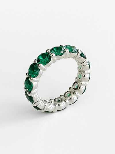 COLORED PAVE RING_SILVER