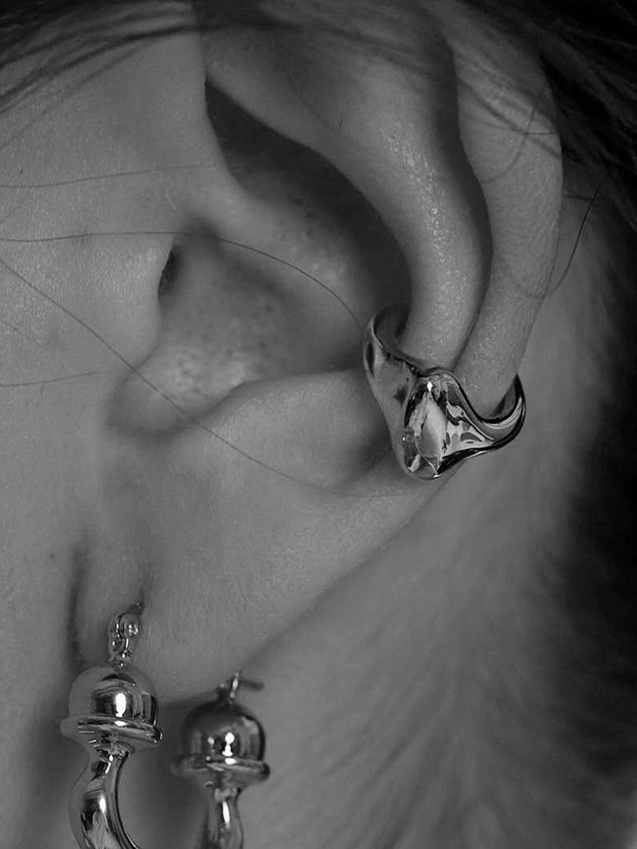 ROUNDED CAP EAR-CUFF_SILVER